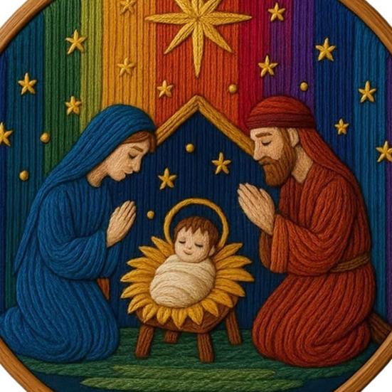 1/2 Sets DIY Nativity Embroidery Kit Adults Beginners Christmas Holy Story Stamped Cross Stitch Hand Embroidery Starter Kit DIY Enthusiasts Gift