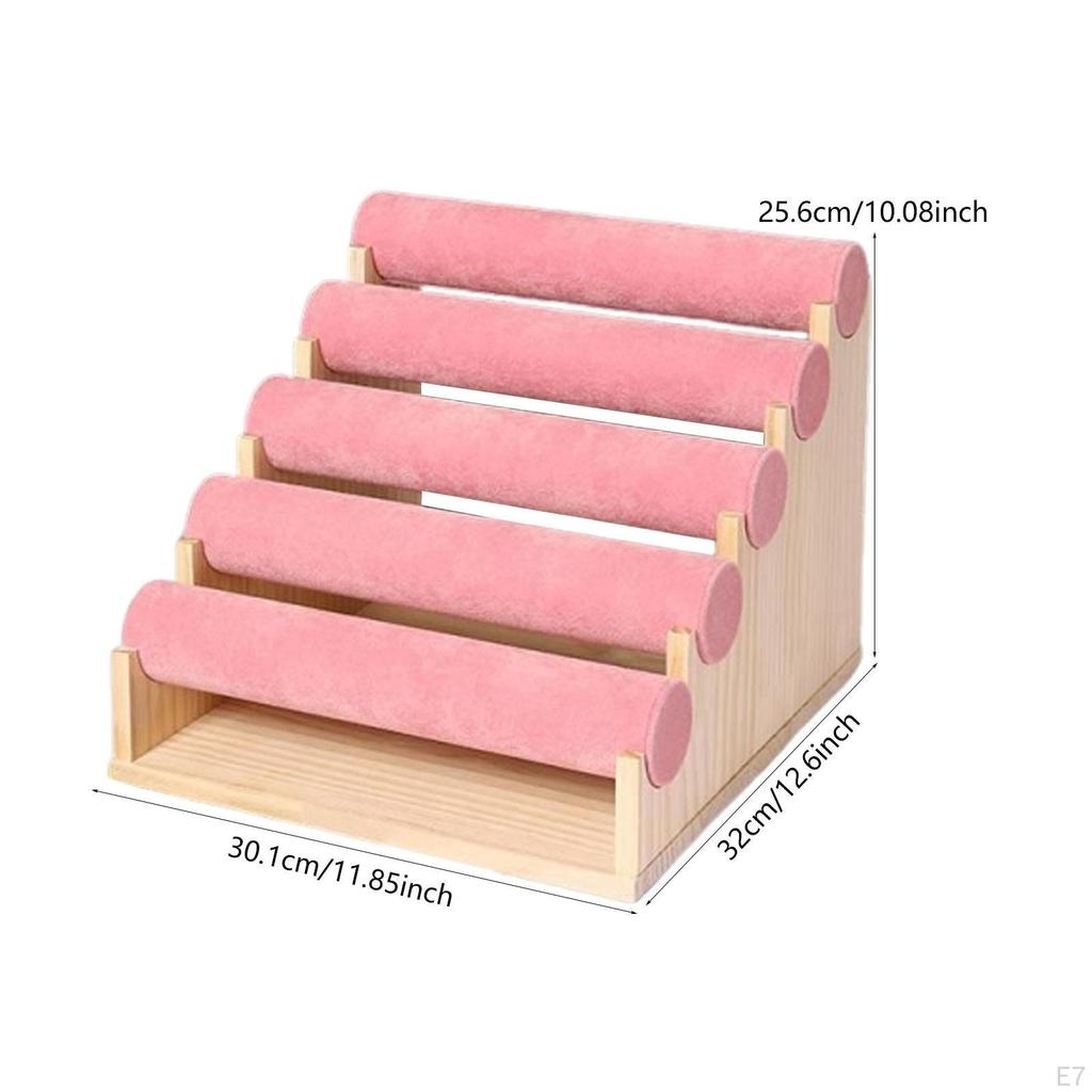 5 Tier Bracelet Display Stand for Countertop Use, Watch And Bangle Holder