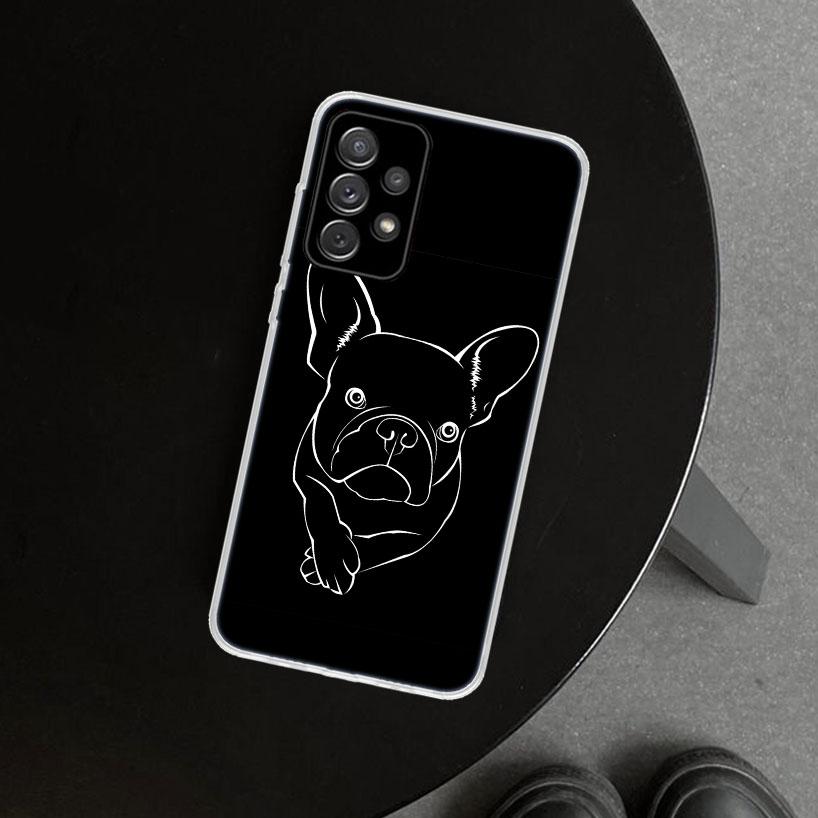 French Bulldog Black White Phone Case Cover For Samsung Galaxy A12 A22 A32 A52 A72 A02S A51 A50S A31 A20S A10S Note 20 Ultra 10