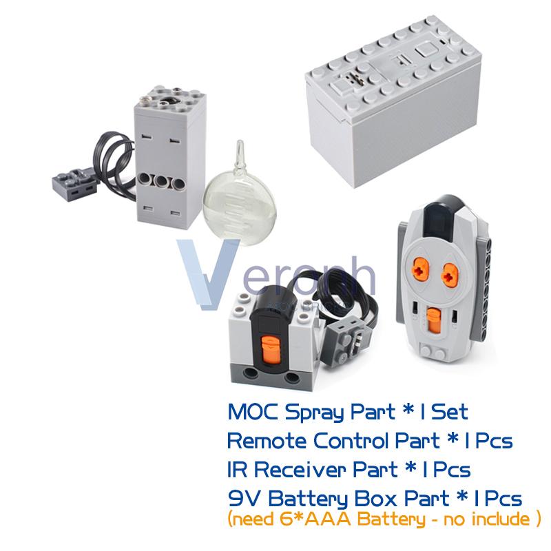 Technical Spray Exhaust Red Light Modified Unit Building Blocks Compatible MOC Supercar Train Castle Military Series Bricks Toys