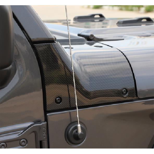 Fit For 2018- Jeep JL JT Carbon fiber Side Hood Body Armor Cowl Cover Trim