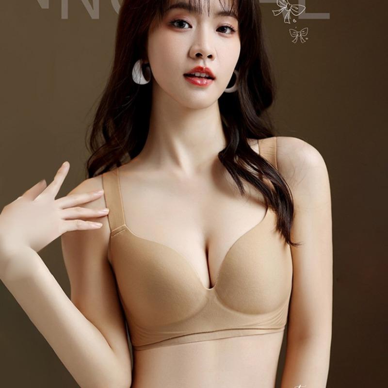 Women Seamless Smooth Soft Support Gathering Anti Sagging Wireless Plus Size Bra