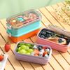 Stainless Steel Kids Lunch Box Double Layer Portion Control Bento Container School Daycare