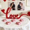 Love Desk Ornament 3D Printed Red Letter Table Sign Valentine's Day Freestanding Tabletop Decor for Living Room Bedroom Mantel Shelf Decor