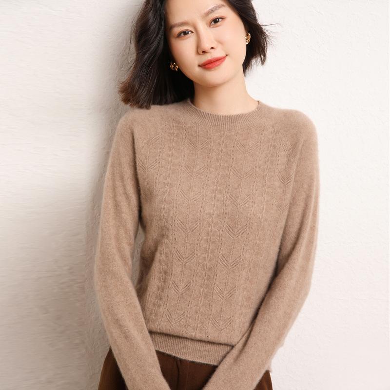 Women's Autumn and Winter Style First-line Ready-to-wear Cashmere Knitted Base Shirt Soft and Glutinous Warm Pullover Sweater