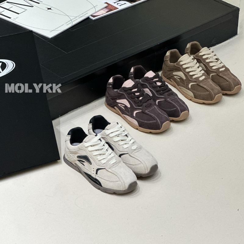 Retro color matching women's tide early autumn new niche deconstruction soft-soled leather casual shoes