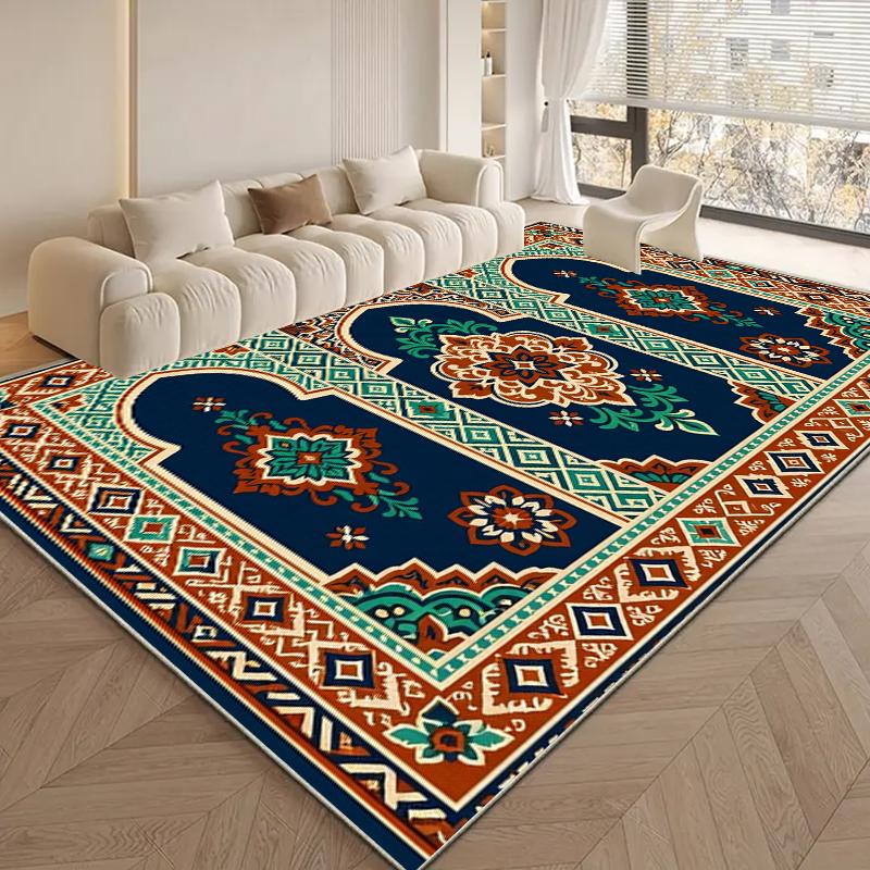 RAKKS Morocco Medallion Large Area Rug, Non-Slip Carpet for Living Room & Bedroom Kitchen, Door Mat, Sofa Bedside Mat Home Decor