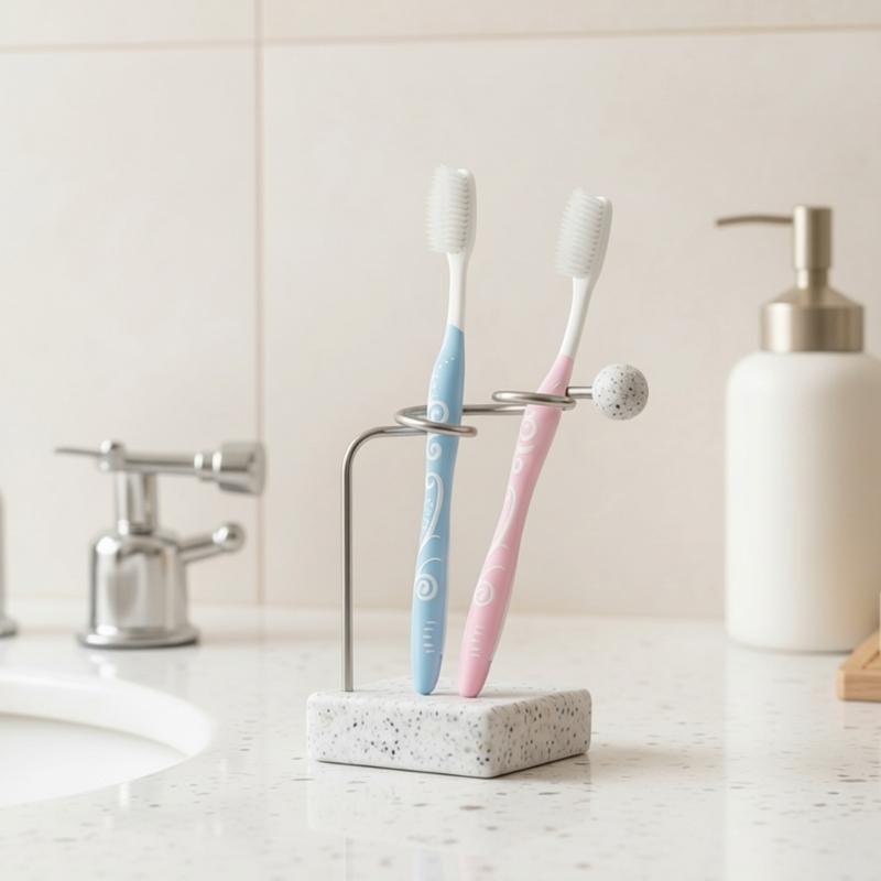 Multipurpose Stainless Steel Toothbrush Holder Bathroom Organizer Waterproof Easy to Clean Modern Design For Home Office