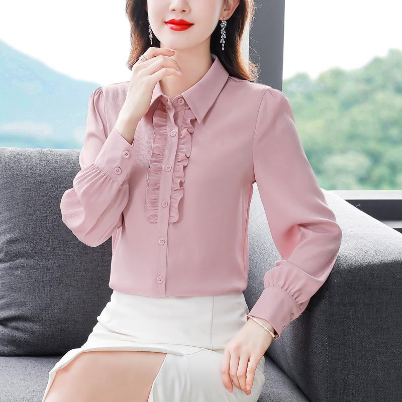 Yuan 2226 Women's Long Sleeve French Style Mulberry Silk Shirt - New Fashion 2025