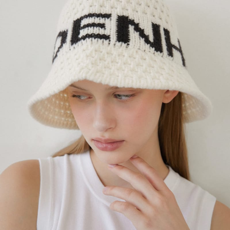 

halden halden лого вязаная панама (C068_слоновая кость) ivoryblack