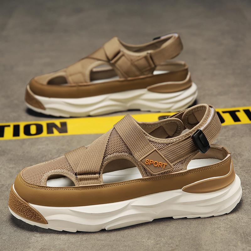 Sports and Leisure Thick Bottom Flat Sandals Men's Sandals Soft and Comfortable Ventilate Wear-resistant Round Toe Summer New