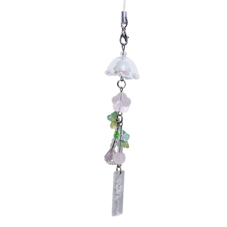 Handmade Resin Jellyfish Beaded Keychain Wind Chime Inspired Phone Strap Lightweight Stylish For Travel Photography