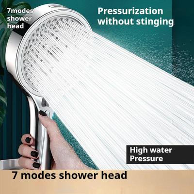 7-Modus Hochdruck-Duschkopf Großes Panel, Großer Durchfluss Sprühdüse Massage Dusche Badezimmer Zubehör
