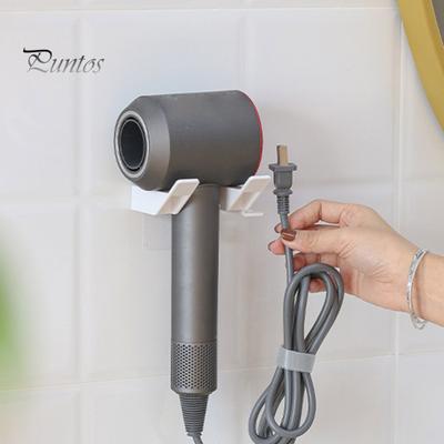 Hair Dryer Stand Wall-mounted Punch-free Anti-slip Self-adhesive Great Load Bearing Waterproof Hair Dryer Storage Holder Organizer