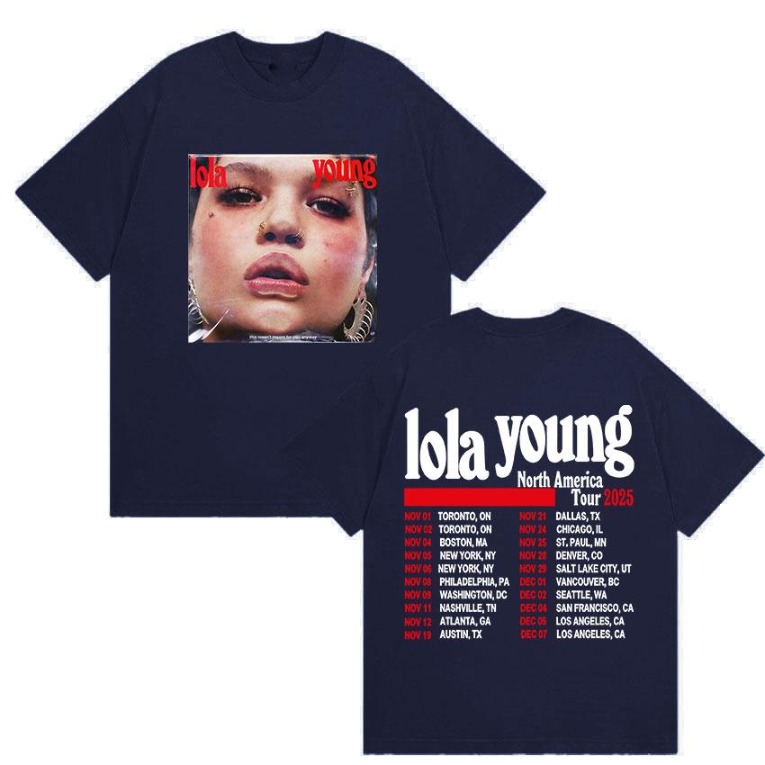 Lola Young North America Tour 2025 New Album T-Shirts Unisex Women's Casual O-Neck T Shirts Y2K Fashion High Quality Cotton T Shirt