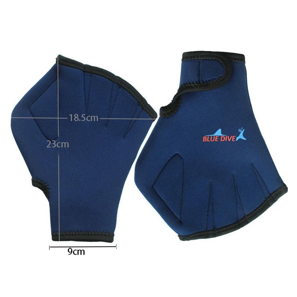 1 Pair Adjustable Neoprene Webbed Swimming Gloves Aquatic Fit SwimPaddles Snorkeling Diving Hand Web Water Gloves Half Finger