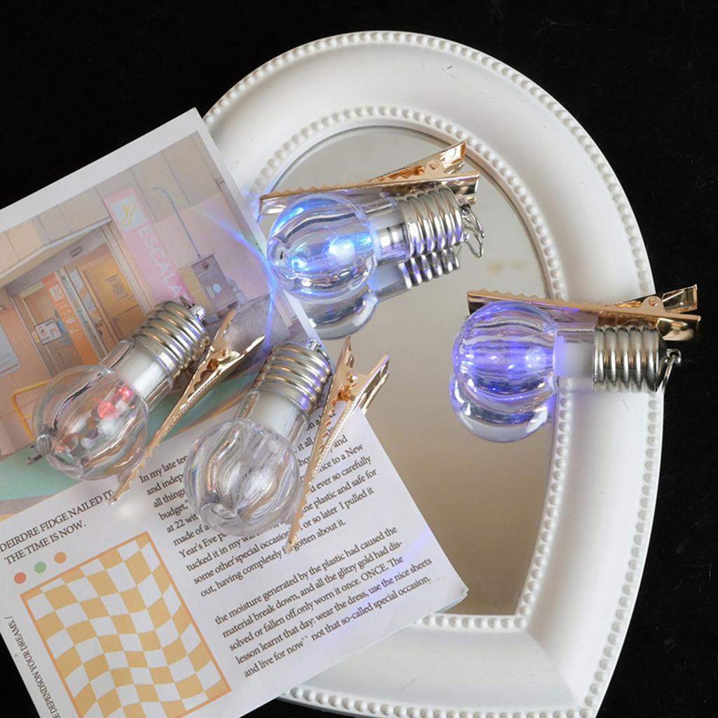 Led Hair Barrettes Glowing Hair Clip Light Bulb Hair Clip Hair Bangs Clip Bangs Pin Bulb Hairpins Y2KHair Accessories