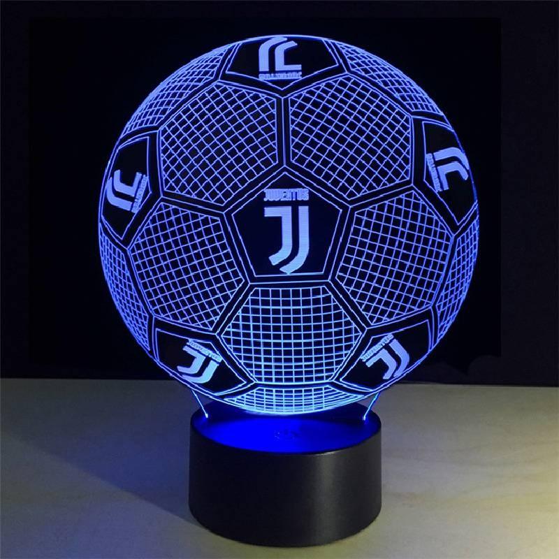 Night Led 3d Light Football Desk Lamp Illuminating Lights 7 Color Remote Gift