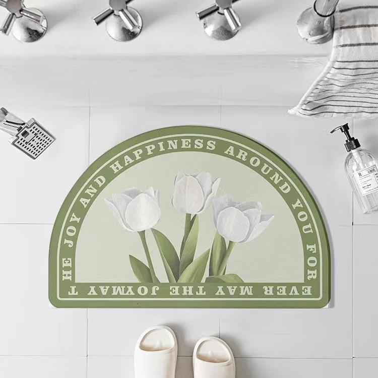 

Коврик для входной двери в туалет, ландыш, цветок, диатомовая грязь, коврик для туалета, коврик для ванной комнаты 40*60cm