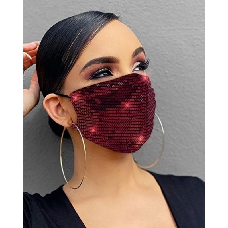 1PC Sequins Cosplay Face Cover Breathable Washable and Reusable Mouthcover
