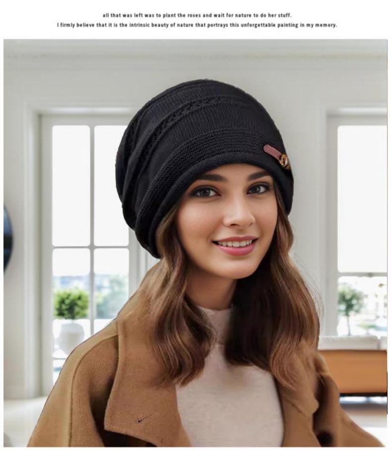 Women's Fashion: Versatile Slouchy Beanie for Big Head - Velvet & Thick Wool Knitted for Fall/Winter