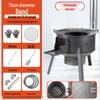 Portable Outdoor Firewood Stove with Large Iron Pot