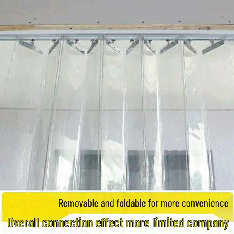 Transparent PVC Soft Door Curtain - Sliding, Foldable, Insulates, Windproof, Waterproof, Dustproof