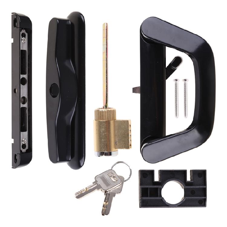 Easy Installation Patio Door Handle with for Key Zinc Alloy White/Black Door Han