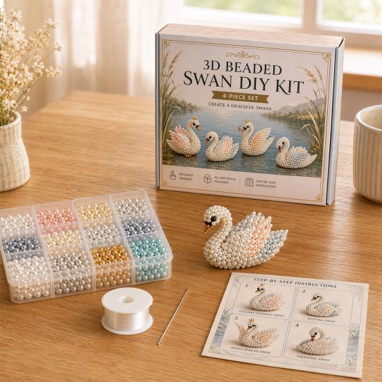 Beaded DIY Kit, Cute Mini Figures, Relaxing Craft Project, Vibrant Textures Craft Kit for Craft Beginners Enthusiasts