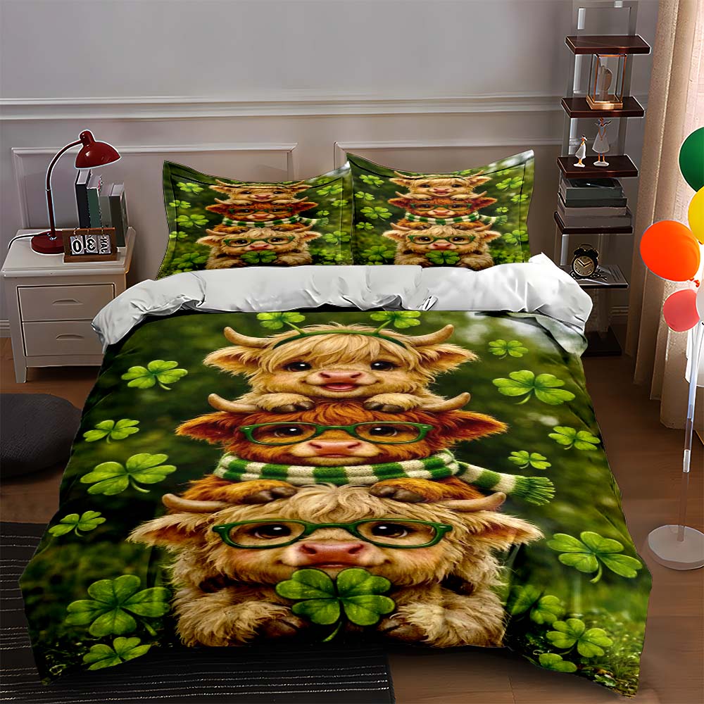 

Cows wearing green glasses. Bedding sets Duvet cover sets Duvet covers Pillowcases(1 * Duvet Cover 2 * Pillowcases, without duvet insert) 135x200cm