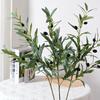 Plastic Simulated Olive Leaf 4 Fork Fake Plant Artificial Olive Branch  Living Room Desktop
