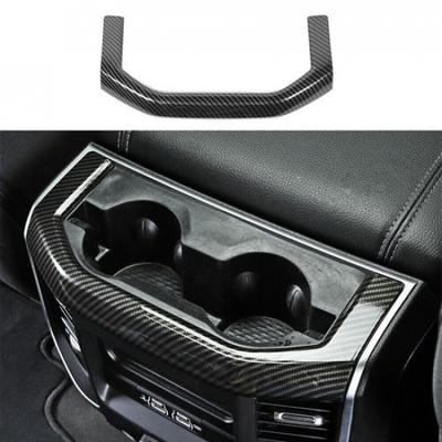 Car Rear Cup Holder Panel Trim Decor Frame for Dodge Ram 1500 2018+ Carbon Fiber