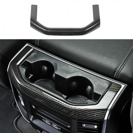 Dekorativní rám panelu držáku nápojů na zadní straně auta pro Dodge Ram 1500 2018+ Karbonové vlákno