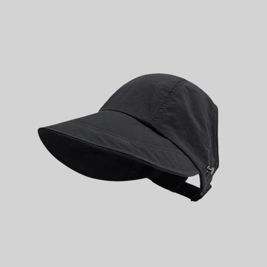 Sun Hat Adjustable Back Buckle Extended Brim Hollow Top Design Ponytail Hat Summer Outdoor Activities Sun Protection Hat