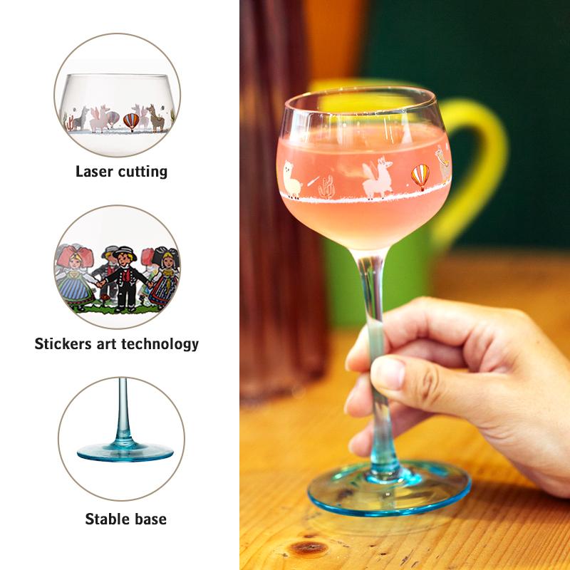 Alsace Style Little People Goblet Wine Glasses Home Decor Wine Glass Suitable For Birthday Christmas And Wedding Gifts  6(fl.oz)