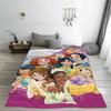 Cartoon Princess Blanket Fleece Print Beauty Gift for Girls Multifunction Warm Throw Blanket for Bed Bedroom Bedding Throws