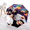 1pc   Kpop Umbrella Portable Folding Umbrella Iron Frame Hole Bone Structure Outdoor Home Umbrella