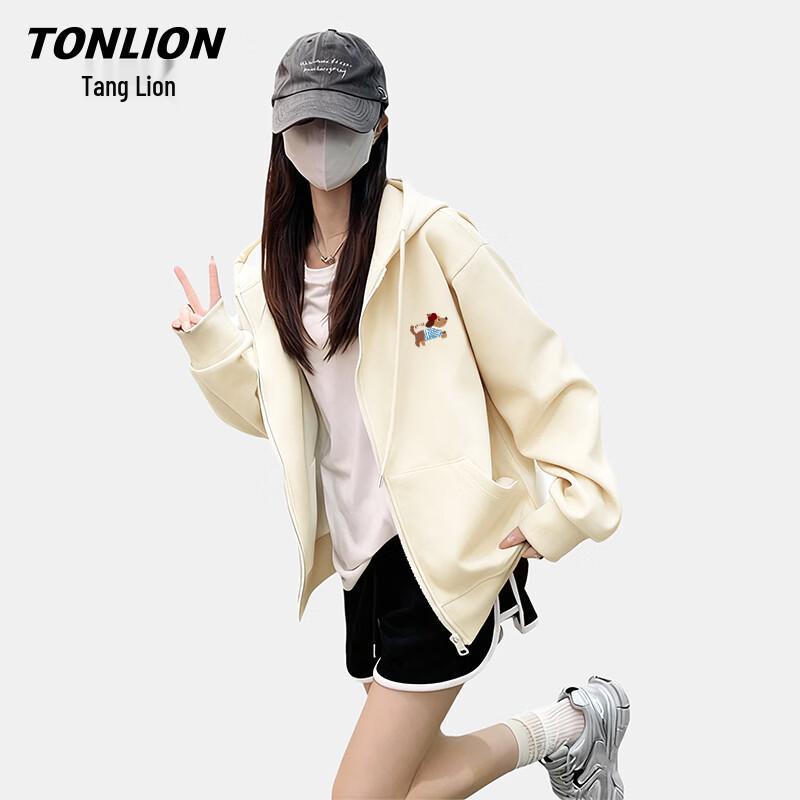 TonLion Women s Cartoon Zip-Up Hoodie S