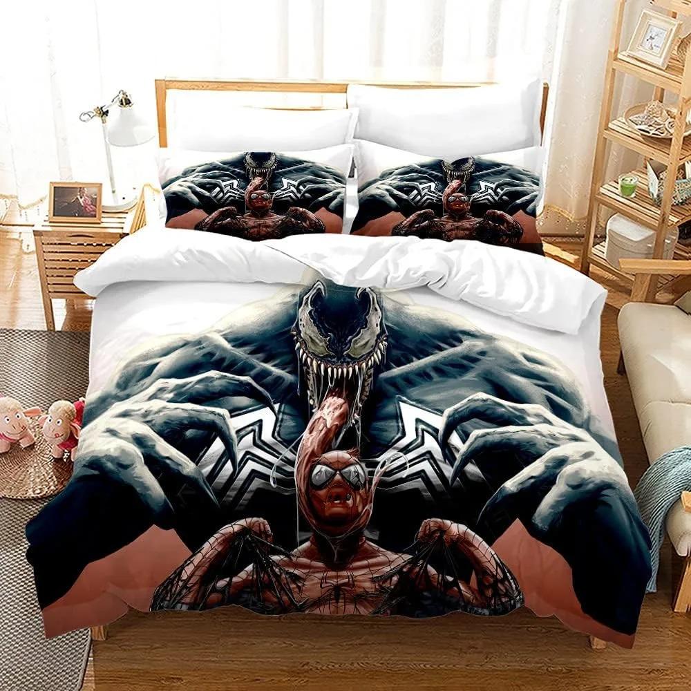 Venom Duvet Cover Pillowcase Bedding Bedroom Decoration Children Gift Adult Single Double Bed Large Sizezip Duvet Cover