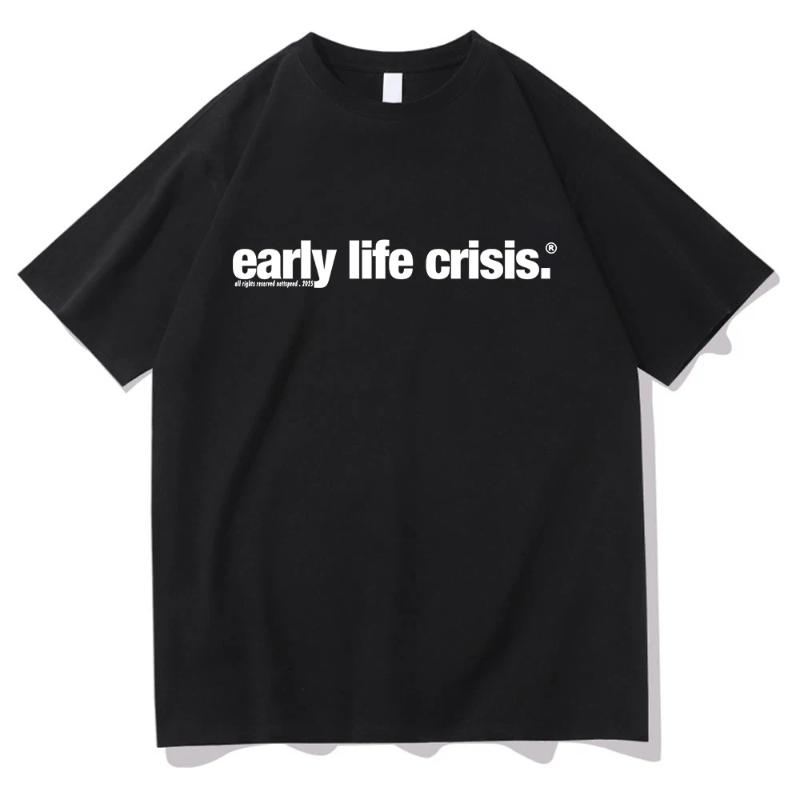 Early Life Crisis Pattern Tshirt UnisexsWomens HipHop Street Casual Short Sleeve Tshirt ()