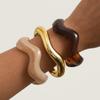 3Pcs/ Set Resin Wide Open Bangle Irregular Exaggerated Bracelets Creative Wavy Cuff Bangles  Women
