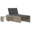 2 Piece Sun Lounger Set with Table Light Grey Poly Rattan