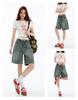Women's High-Waist Retro Denim Shorts - 2025 Summer A-Line Wide-Leg Elegance