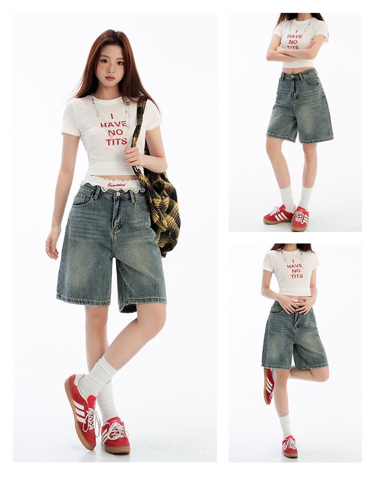 Women's High-Waist Retro Denim Shorts - 2025 Summer A-Line Wide-Leg Elegance
