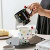 Creative Colorful Polka Dot Mug Creative Coffee Cup Couple High Precision Ceramic Cup Holding Household Drinking Cup