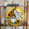 Vintage Sunflower Metal Wall Art with Bees 8 Inch Round Sign for Home Garden Kitchen Office Decor Holiday Gift