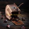 F26C Leather Dice Bag Cute Drawstring Pouch for Tabletop Roleplaying Game Portable Gift Coin Purse Jewelry Storage Bag Holder