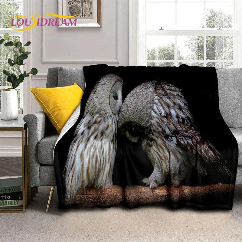 3D Cartoon Cute Owl Series HD Blanket,Soft Throw Blanket for Home Bedroom Bed Sofa Picnic Travel Office Rest Cover Blanket Kids