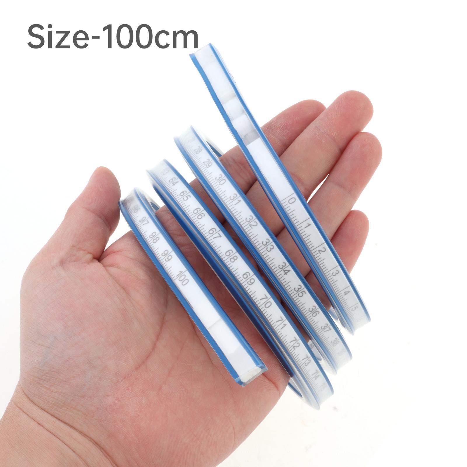 

300 мм - 1 м Гибкая кривая линейка имперская и метрическая с двойной шкалой ПВХ кривая линейка для деревообработки / шитья / черчения 100cm