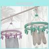 Durable Plastic Circular Hanging Drying Rack With 20 Clips For Socks Underwear Dorm Use